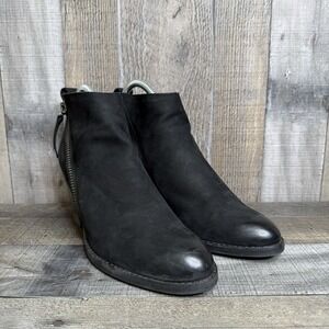 Womens Dolce Vita Jaeger Black Leather Double Zip Heeled Ankle Boots Size 7.5 M